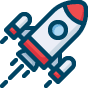 ecommerce shipping rocket icon